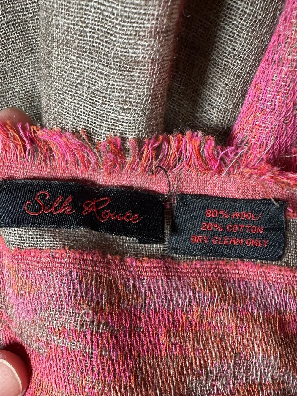 Large Bohemian Wool Cotton Blend Scarf Square Silk Route